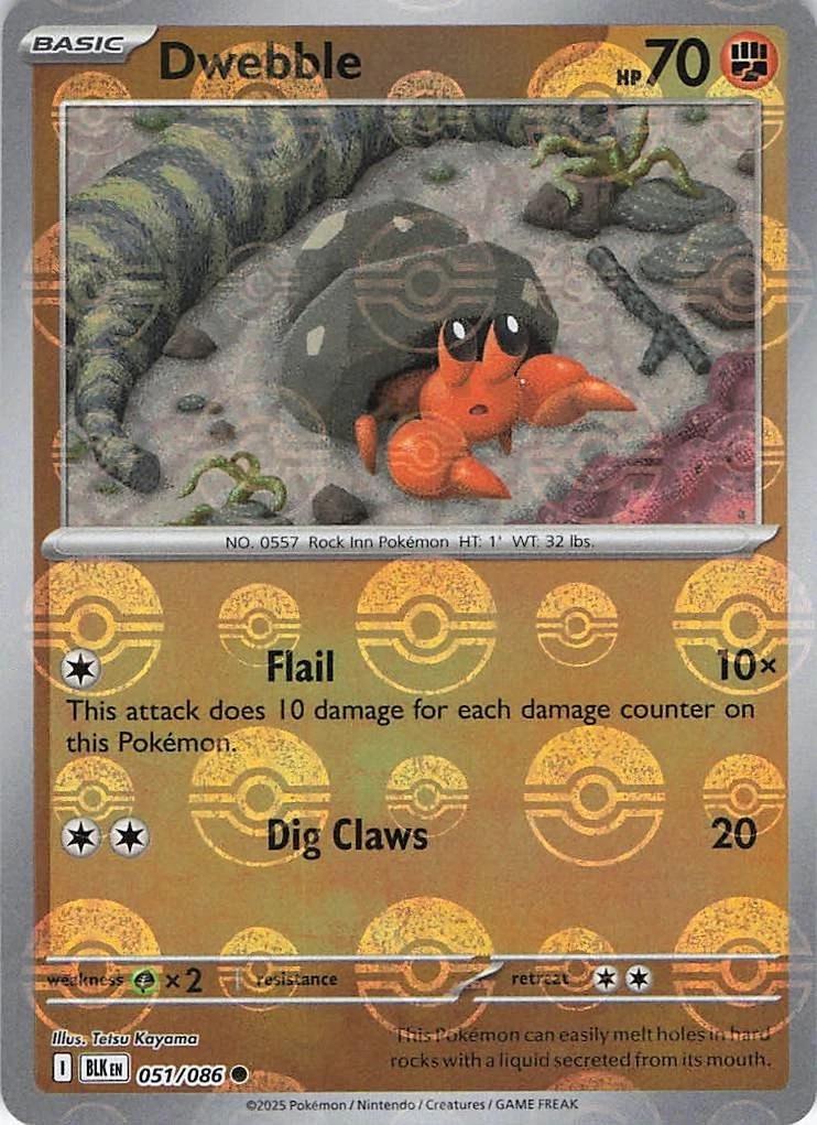 Black Bolt Dwebble [Poke-Ball] Pokémon card